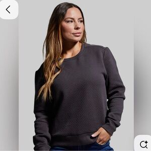 Born Primitive Quilted Gray Crew Neck Sweater